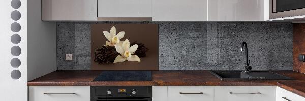 Rivestimento parete cucina con motivo di baccelli di vaniglia