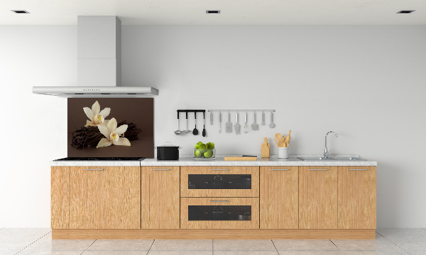 Rivestimento parete cucina con motivo di baccelli di vaniglia