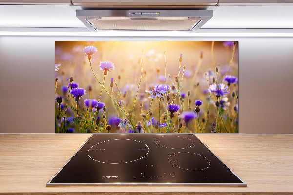 Pannello retrocucina con decorazione a fiori selvatici