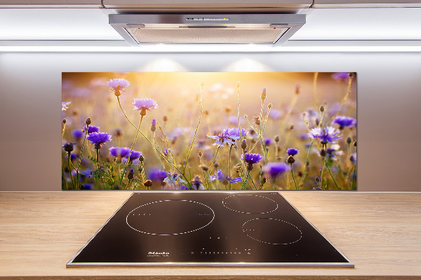 Pannello retrocucina con decorazione a fiori selvatici