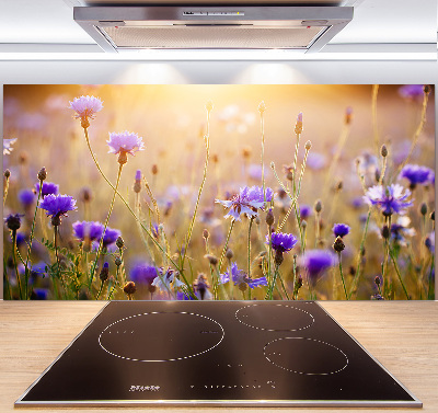 Pannello retrocucina con decorazione a fiori selvatici