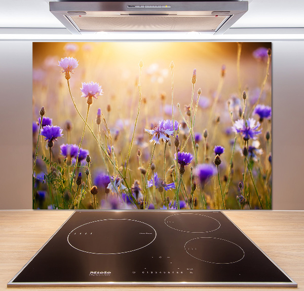 Pannello retrocucina con decorazione a fiori selvatici