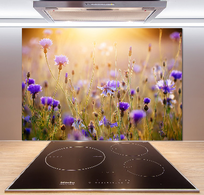 Pannello retrocucina con decorazione a fiori selvatici