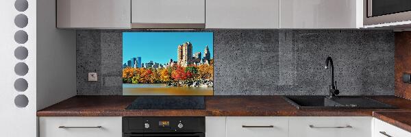 Pannello paraschizzi cucina con stampa del paesaggio di New York in autunno