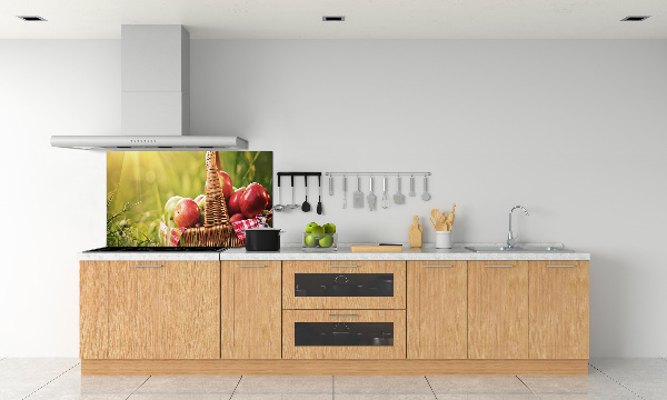 Pannello retrocucina con motivo di mele nel cesto