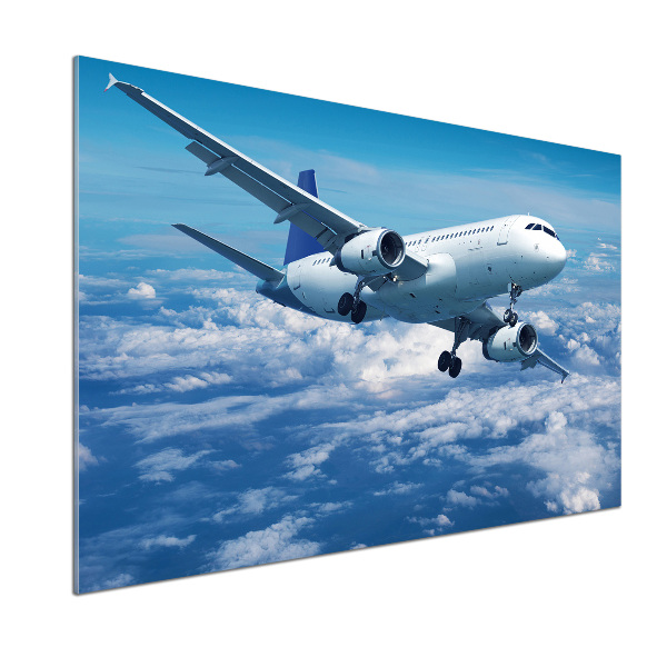 Pannello paraschizzi cucina con stampa raffigurante un aereo tra le nuvole