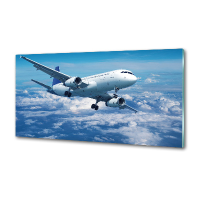 Pannello paraschizzi cucina con stampa raffigurante un aereo tra le nuvole