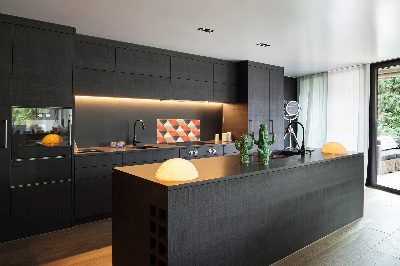 Rivestimento parete cucina con motivo geometrico