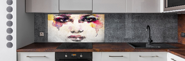 Pannello retrocucina con il ritratto di una donna