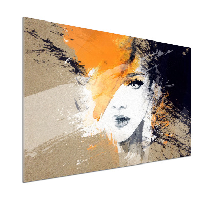 Pannello paraschizzi cucina con il ritratto di una donna