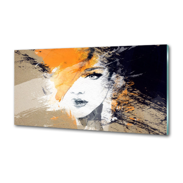 Pannello paraschizzi cucina con il ritratto di una donna