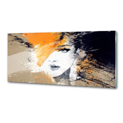 Pannello paraschizzi cucina con il ritratto di una donna