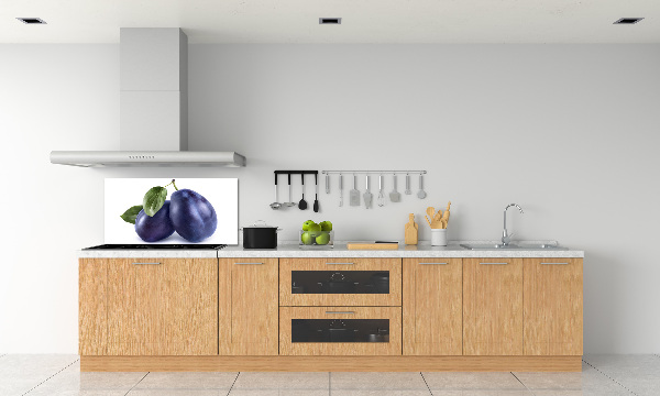 Rivestimento parete cucina in colore prugna