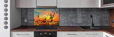 Pannello paraschizzi cucina con stampa raffigurante il cantiere navale di Danzica