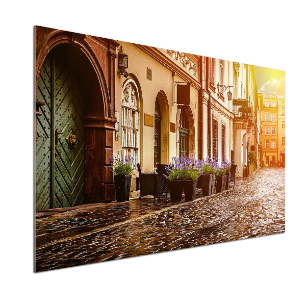 Rivestimento parete cucina con motivo ispirato a Cracovia, Polonia