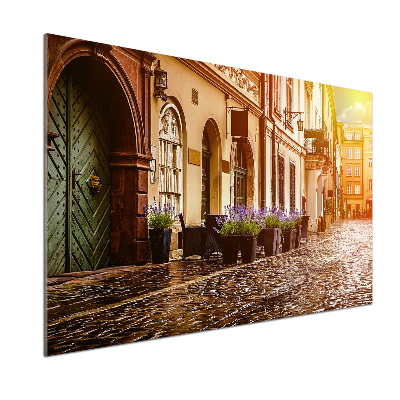 Rivestimento parete cucina con motivo ispirato a Cracovia, Polonia