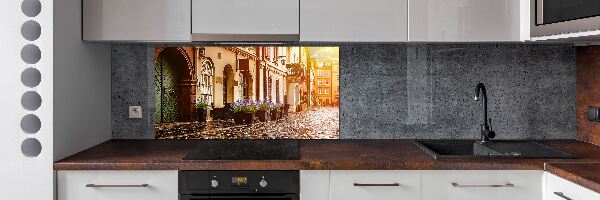 Rivestimento parete cucina con motivo ispirato a Cracovia, Polonia