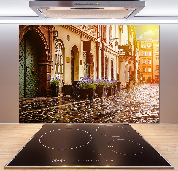 Rivestimento parete cucina con motivo ispirato a Cracovia, Polonia