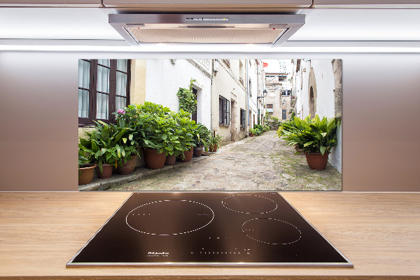 Pannello paraschizzi cucina con motivo decorativo raffigurante una strada affascinante