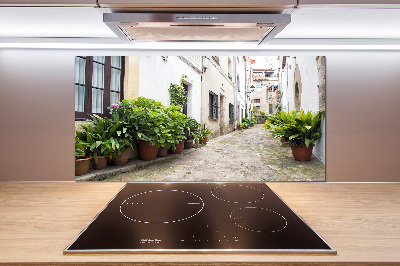 Pannello paraschizzi cucina con motivo decorativo raffigurante una strada affascinante