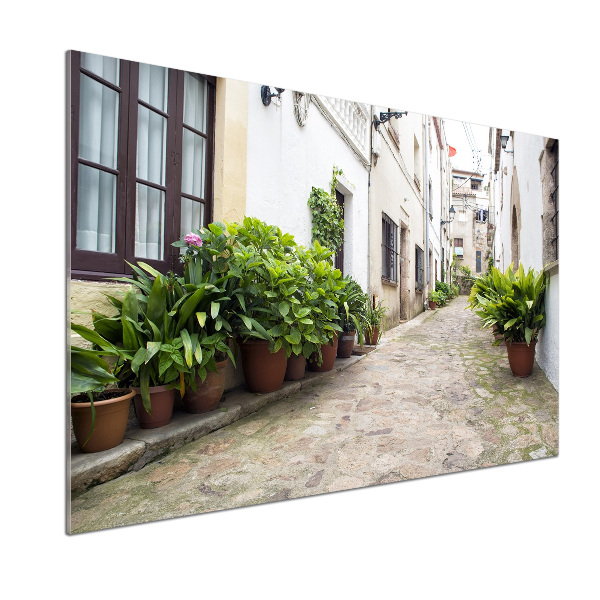 Pannello paraschizzi cucina con motivo decorativo raffigurante una strada affascinante