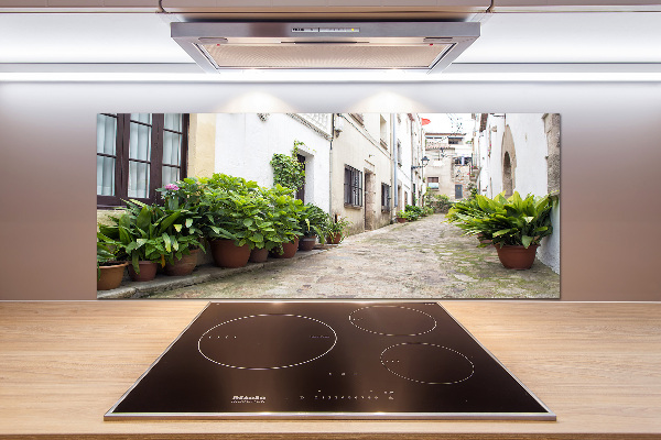 Pannello paraschizzi cucina con motivo decorativo raffigurante una strada affascinante