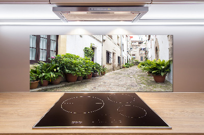 Pannello paraschizzi cucina con motivo decorativo raffigurante una strada affascinante