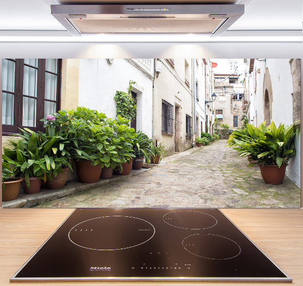 Pannello paraschizzi cucina con motivo decorativo raffigurante una strada affascinante