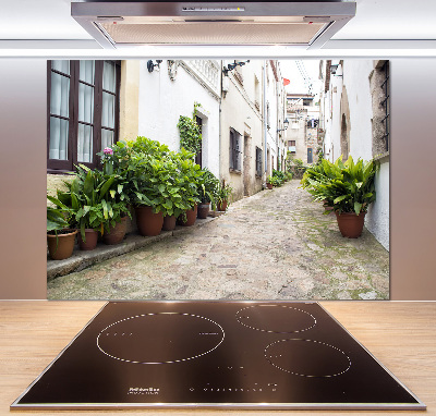 Pannello paraschizzi cucina con motivo decorativo raffigurante una strada affascinante