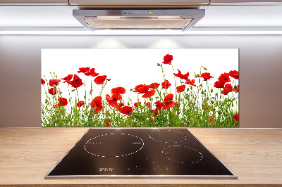 Pannello paraschizzi cucina con motivo di papaveri