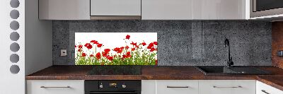 Pannello paraschizzi cucina con motivo di papaveri