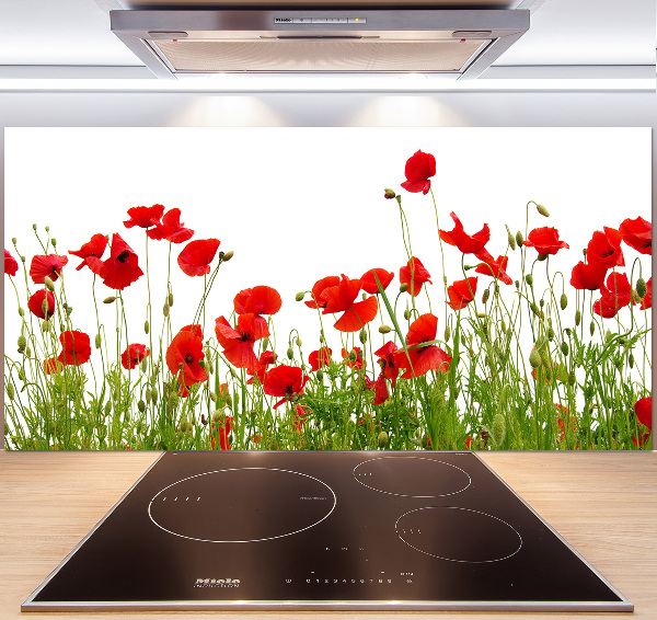 Pannello paraschizzi cucina con motivo di papaveri