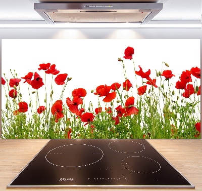 Pannello paraschizzi cucina con motivo di papaveri