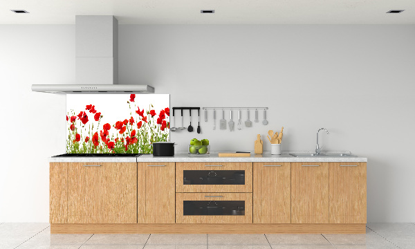 Pannello paraschizzi cucina con motivo di papaveri