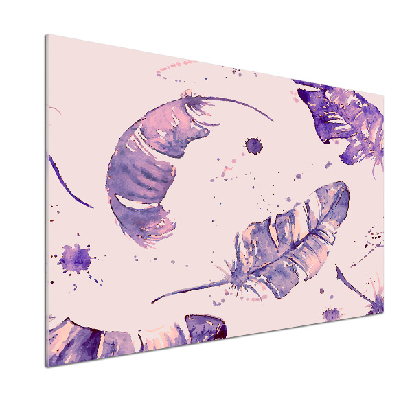 Pannello paraschizzi cucina con motivo a piume