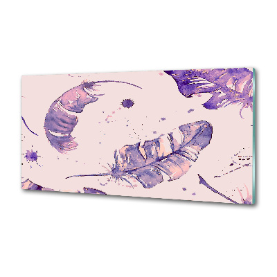 Pannello paraschizzi cucina con motivo a piume