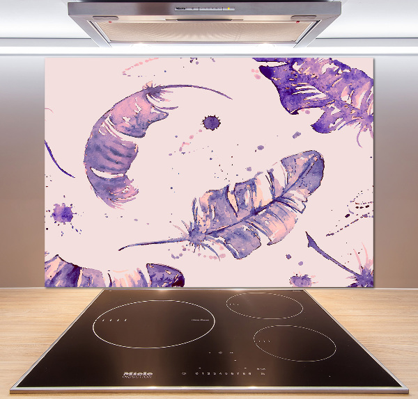 Pannello paraschizzi cucina con motivo a piume