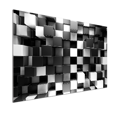 Rivestimento parete cucina con motivo ad astrazione cubica