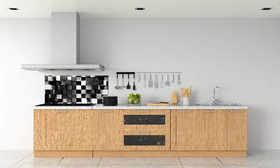 Rivestimento parete cucina con motivo ad astrazione cubica