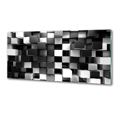 Rivestimento parete cucina con motivo ad astrazione cubica