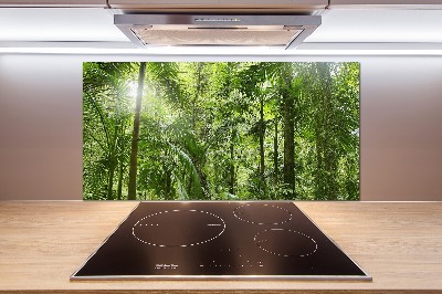 Rivestimento parete cucina con motivo Foresta tropicale