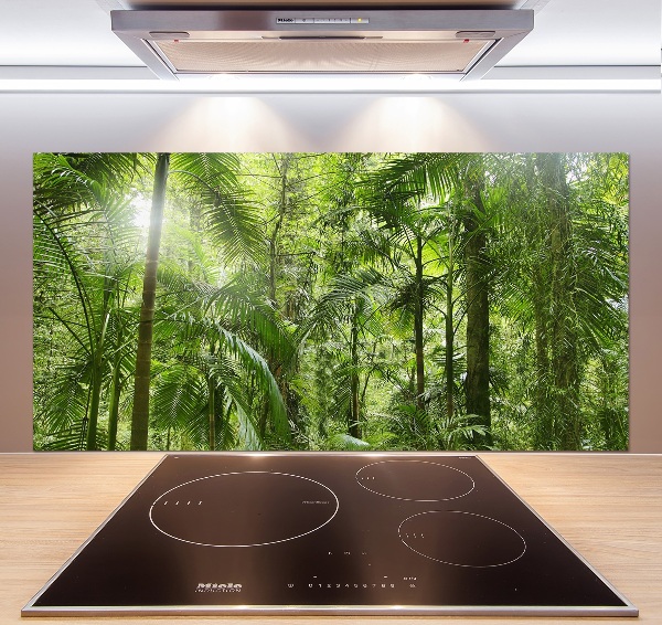 Rivestimento parete cucina con motivo Foresta tropicale