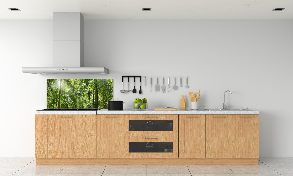 Rivestimento parete cucina con motivo Foresta tropicale