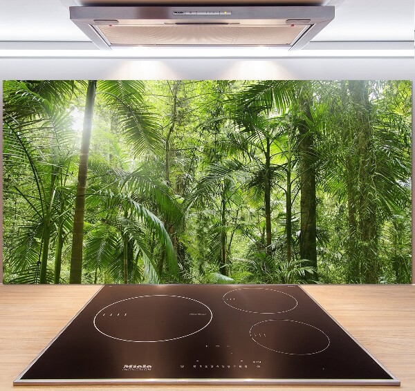 Rivestimento parete cucina con motivo Foresta tropicale