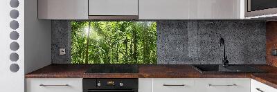 Rivestimento parete cucina con motivo Foresta tropicale