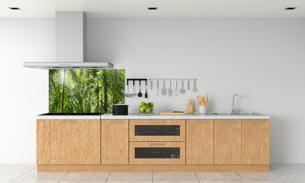 Rivestimento parete cucina con motivo Foresta tropicale