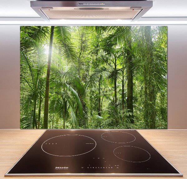 Rivestimento parete cucina con motivo Foresta tropicale