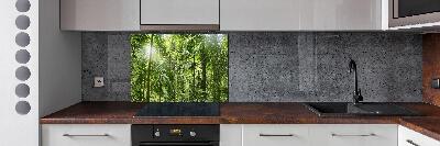 Rivestimento parete cucina con motivo Foresta tropicale
