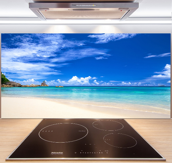 Pannello paraschizzi cucina con stampa a tema spiaggia tropicale