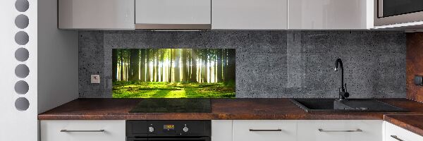 Rivestimento parete cucina con motivo 'Foresta al sole' per interni